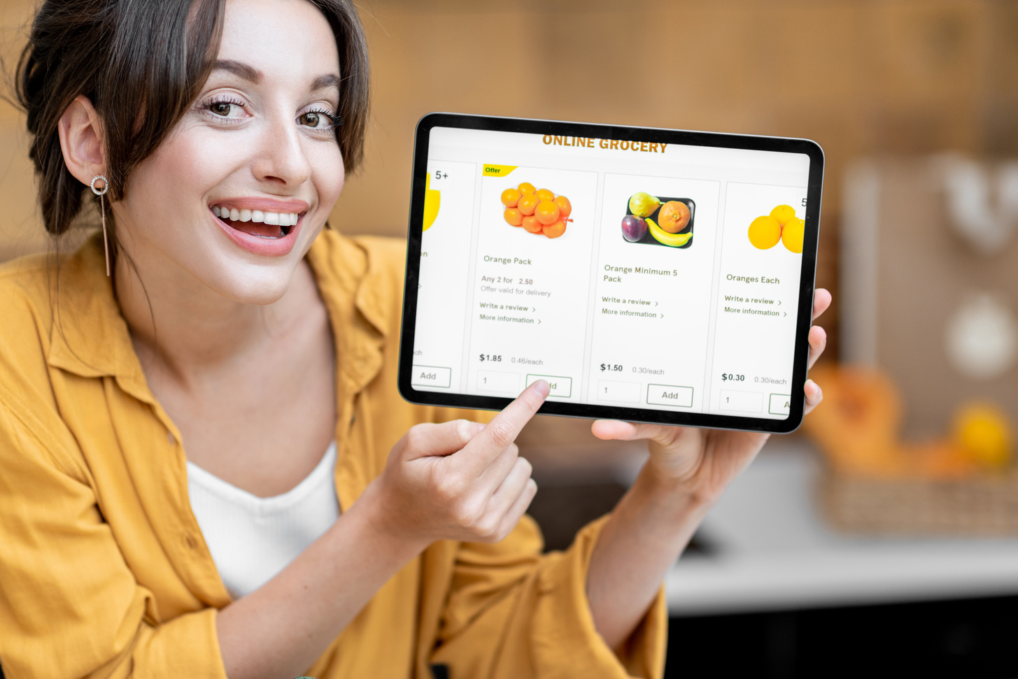 Woman Shopping Online Using Digital Tablet